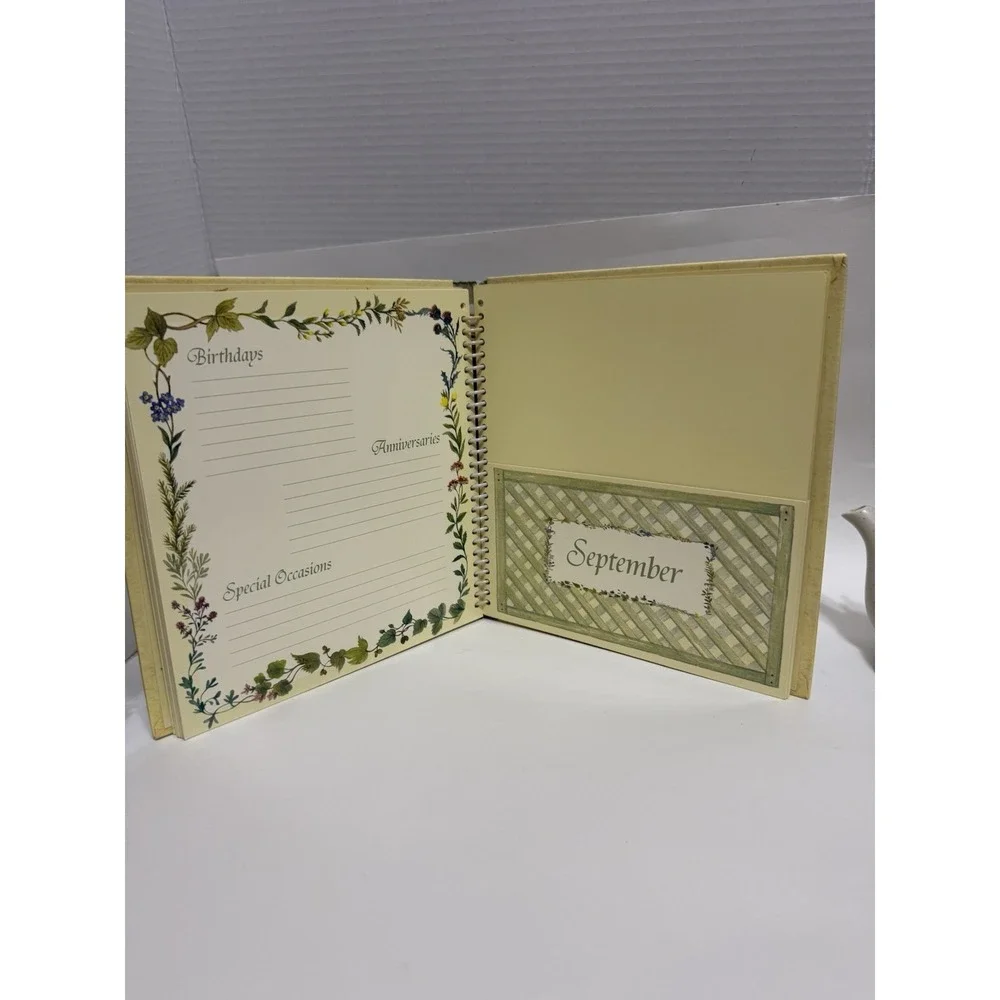 Spiral Bound Greeting Card Organizer With Pockets With Address Book & Cards